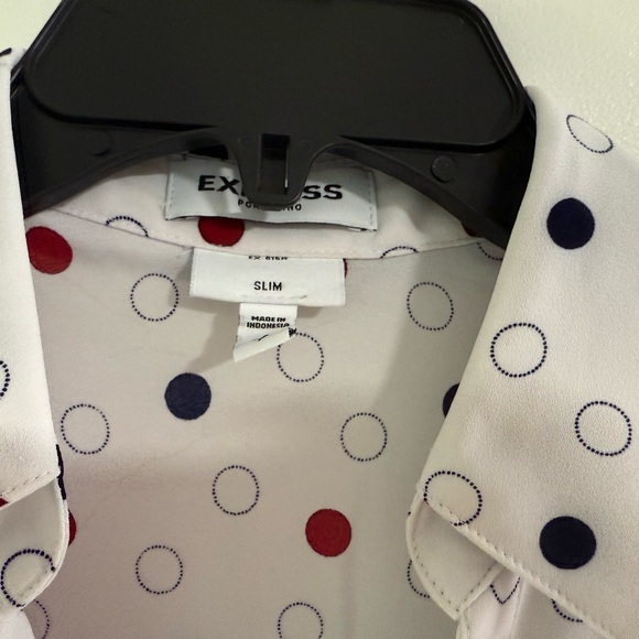 Express 3 Portofino Shirt Slim Small , black kisses, red and white Long Sleeve. - Picture 3 of 11